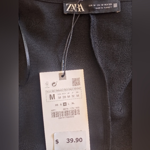 Zara NWT Draped Dramatic Plunge V-Neck Flowy Faux Wrap Silky Sleeveless Blouse - Picture 4 of 4